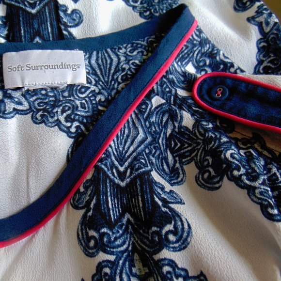 Soft Surroundings Cobalt Blue Pattern Tunic XL - Picture 5 of 5